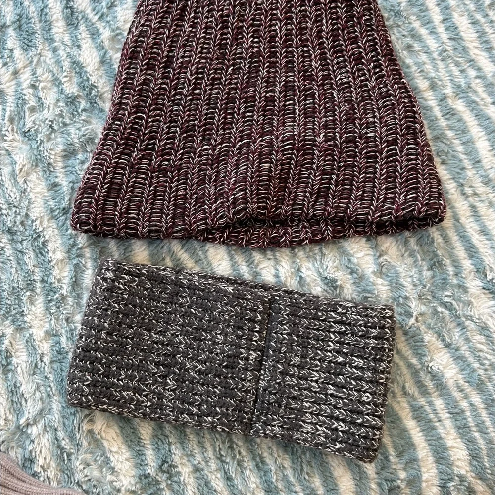 Love Your Melon  Beanie and Headband Trio - Maroon and Gray - Picture 8 of 8
